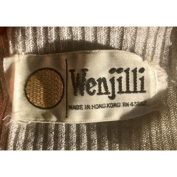 Vintage 70s Wenjilli Silver Lurex Maxi Dress| Small| Bust- 38| Vintage VTG - Picture 4 of 5